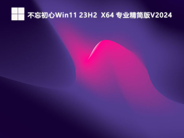 不忘初心Windows11 23H2 22631.3527 X64 专业精简版v2024.06